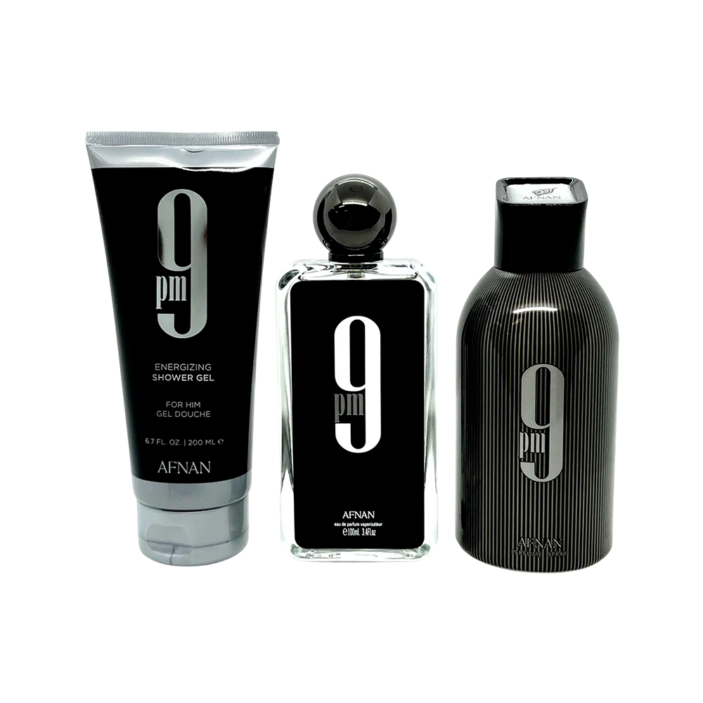 AFNAN SET 9PM MEN 3 PCS 3.4 OZ EDP SP