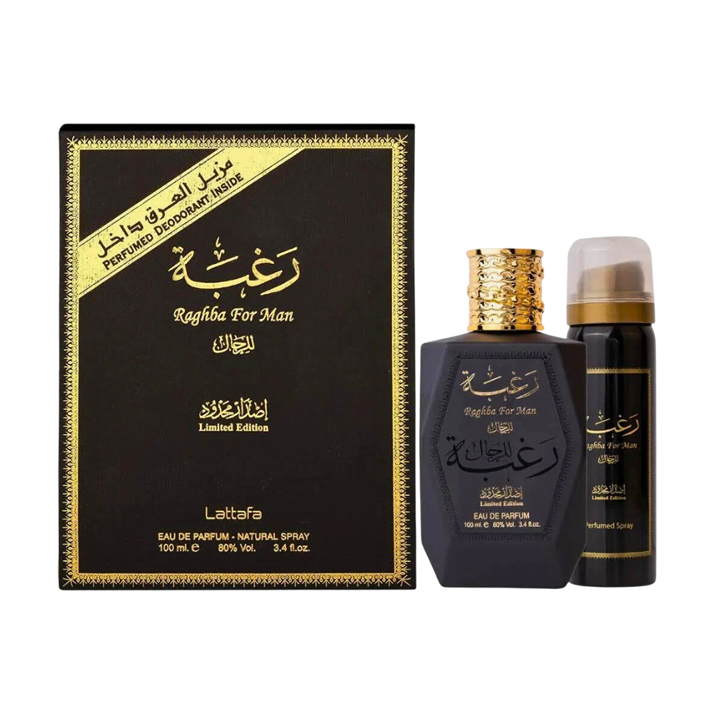 LATTAFA RAGHBA MEN 3.4 OZ EDP SP + 1.7 DEO SPRAY