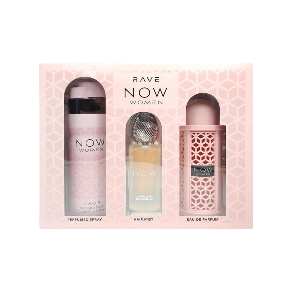 LATTAFA SET 3 PCS GIFT SET RAVE NOW PINK WOMEN 3.4 OZ EDP SP