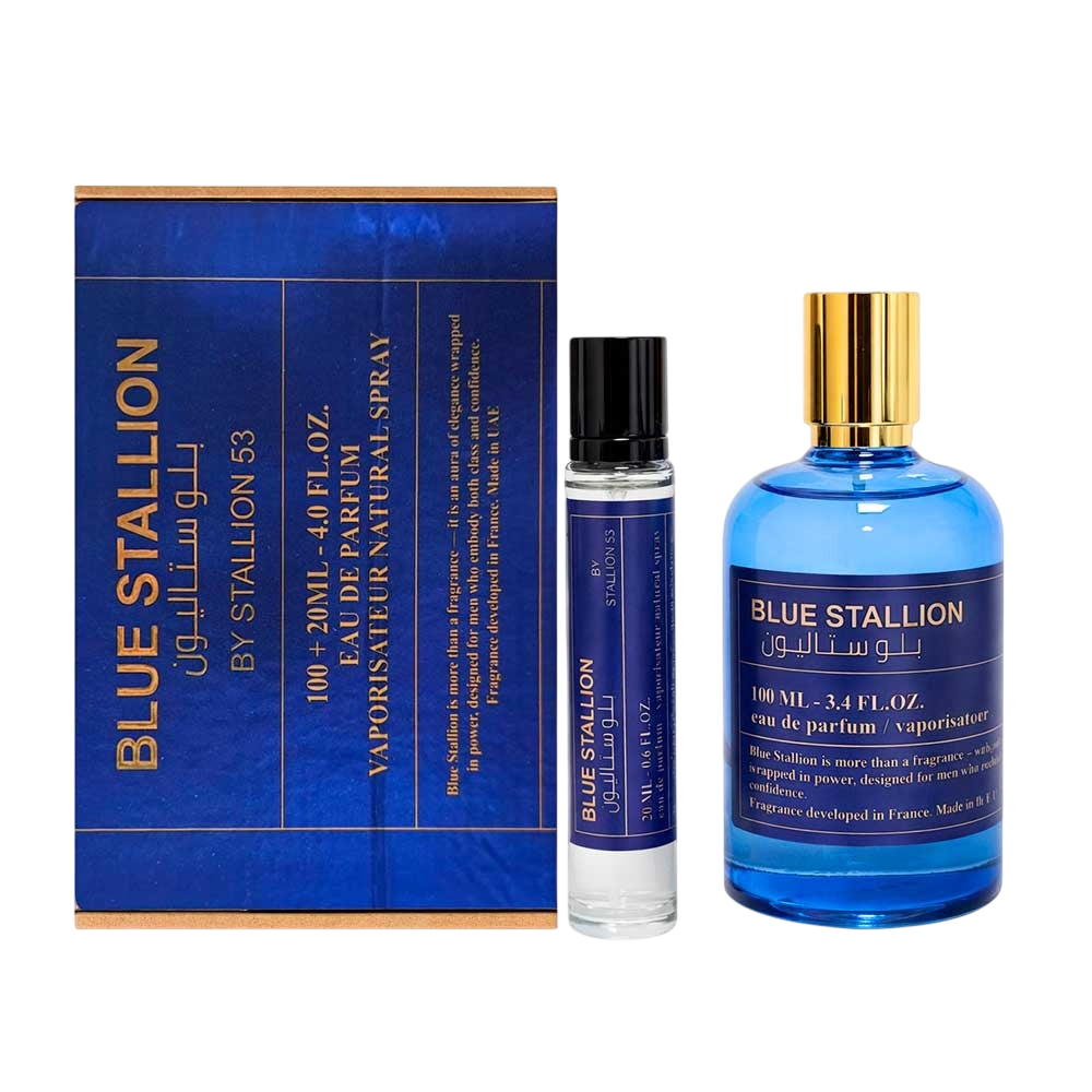 EMPER SET BLUE STALLION HOMBRE 2 PZAS 100 ML EDP SP + 20 ML EDP SP