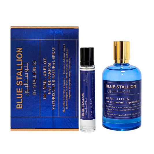 EMPER SET BLUE STALLION HOMBRE 2 PZAS 100 ML EDP SP + 20 ML EDP SP