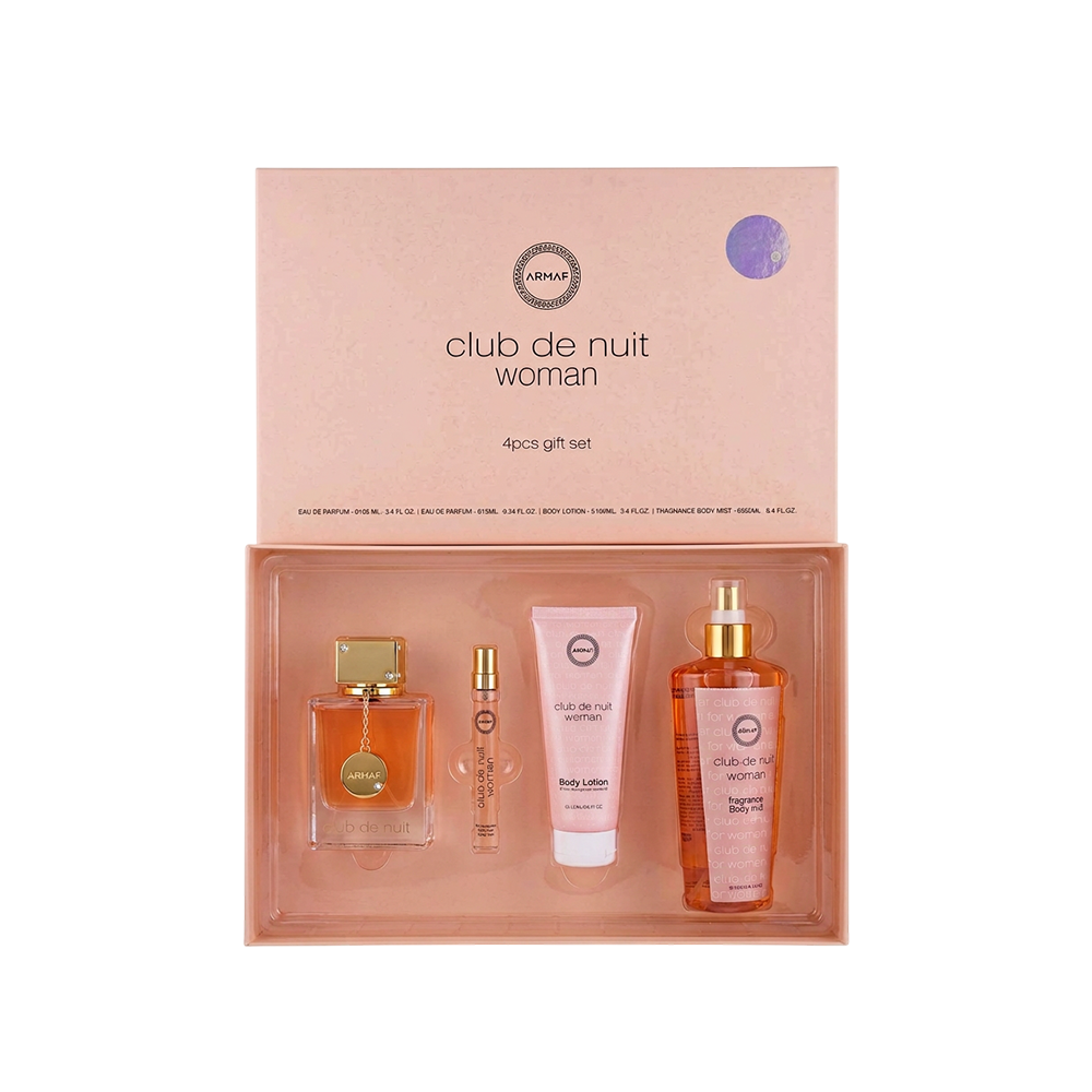 ARMAF SET CLUB DE NUIT LUX 100 ML EDP + 10ML VIAJE + 100 ML LOCIÓN CORPORAL + 250 ML Body Spray