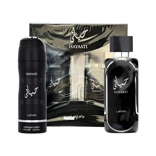 LATTAFA SET HAYAATI 2 PCS GIFT SET 3.4 OZ + 200ML PERFUMED SPRAY