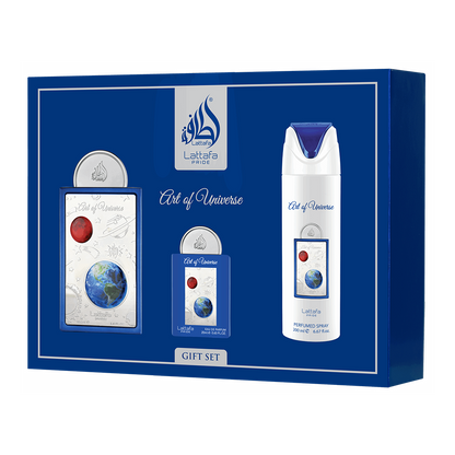 LATTAFA SET 3 PZ ART OF UNIVERSE 3.4OZ EDP SP+0.67 EDP + 6.7 DEO