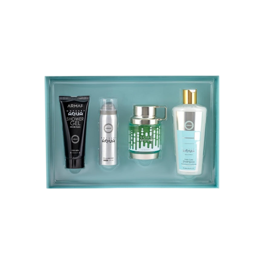 ARMAF SET ODYSSEY AQUA 4 PCS 3.4 OZ EDP + SOWER GEL + BODY SP + SHAMPOO