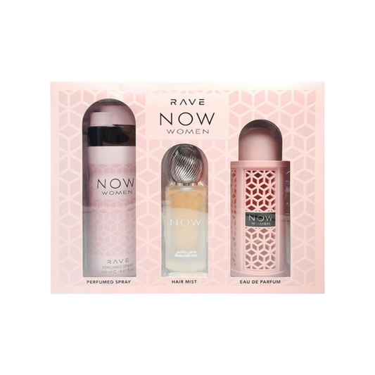 LATTAFA SET 3 PCS GIFT SET RAVE NOW PINK WOMEN 3.4 OZ EDP SP